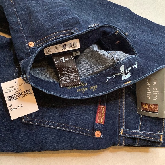 7 For All Mankind Jeans 27 Slim Cigarette - Picture 3 of 6